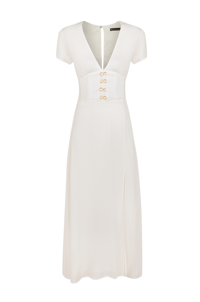 Vestido Midi Nila Off White