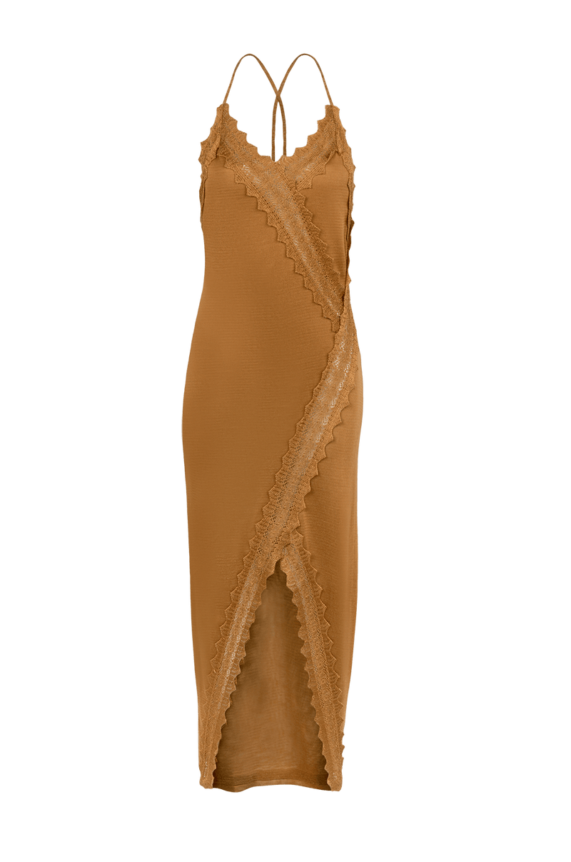 Vestido Midi Esme Tricot Camel