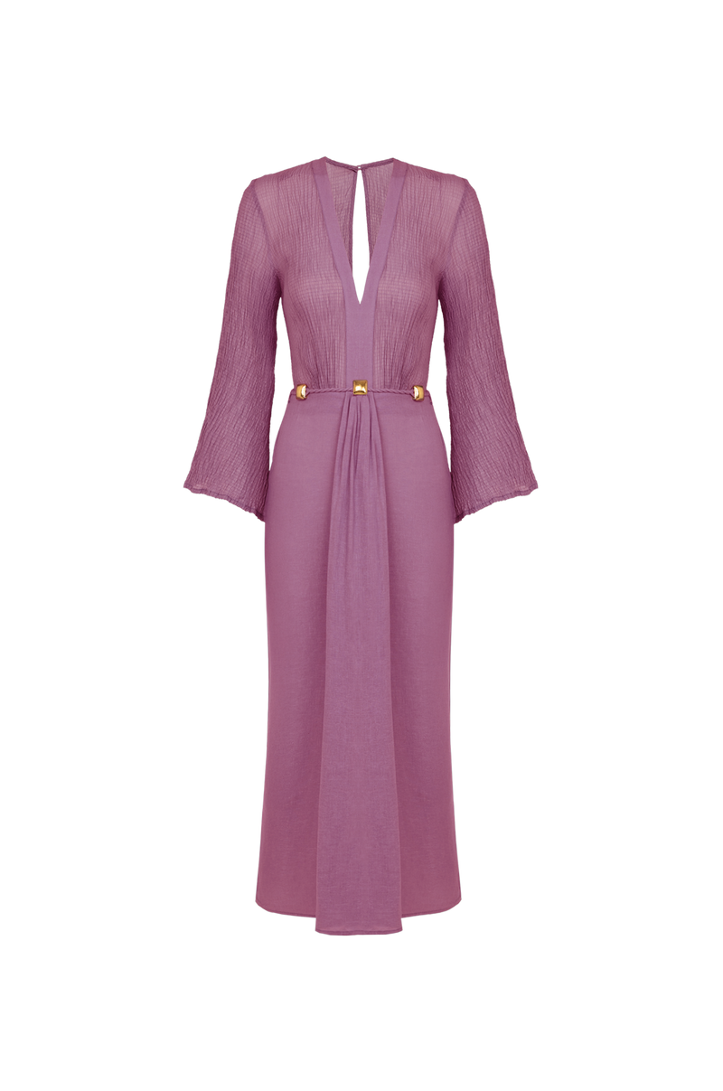 Vestido Midi Meri Detalhe Floraline
