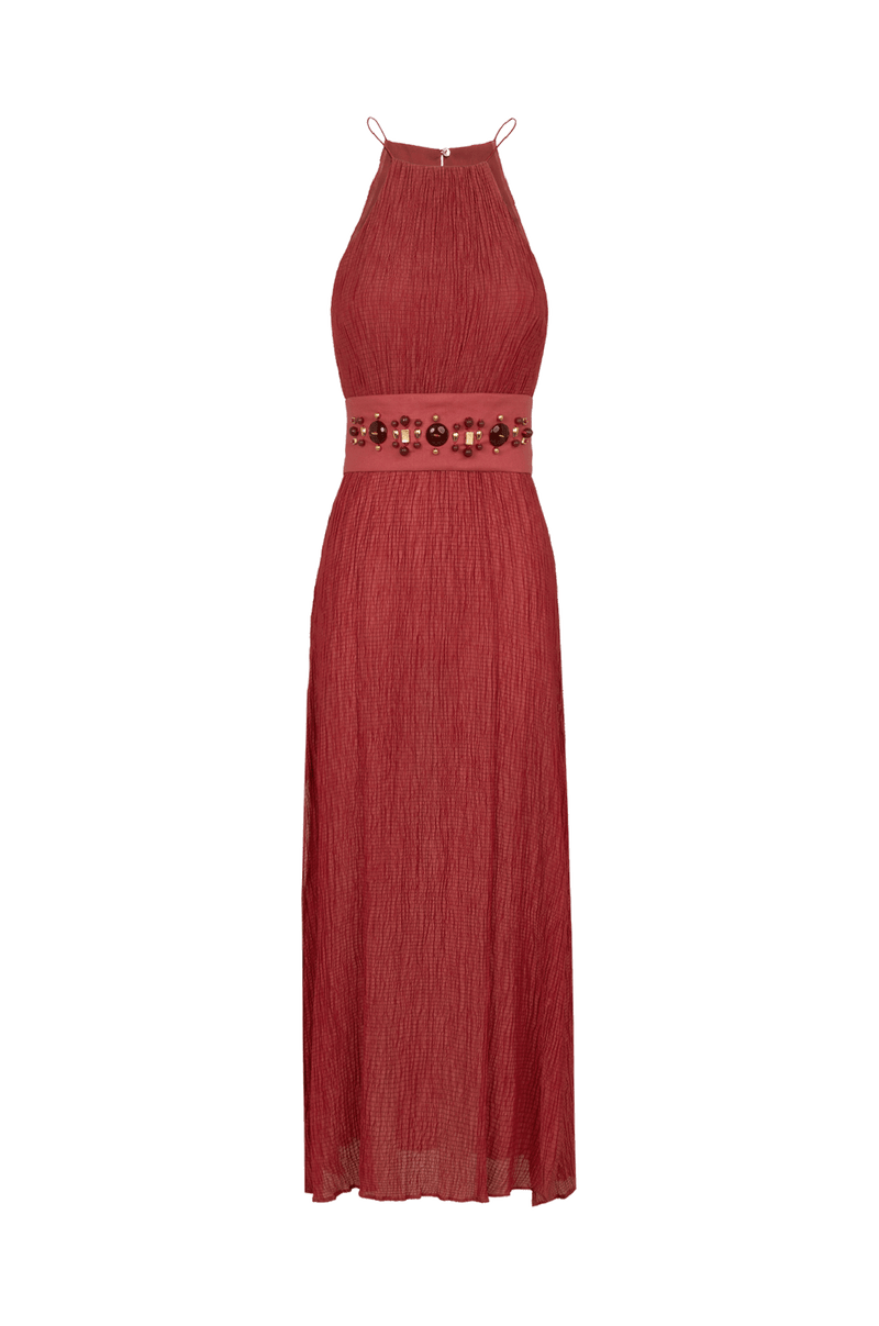 Vestido Longo Auset Detalhe Burgeon