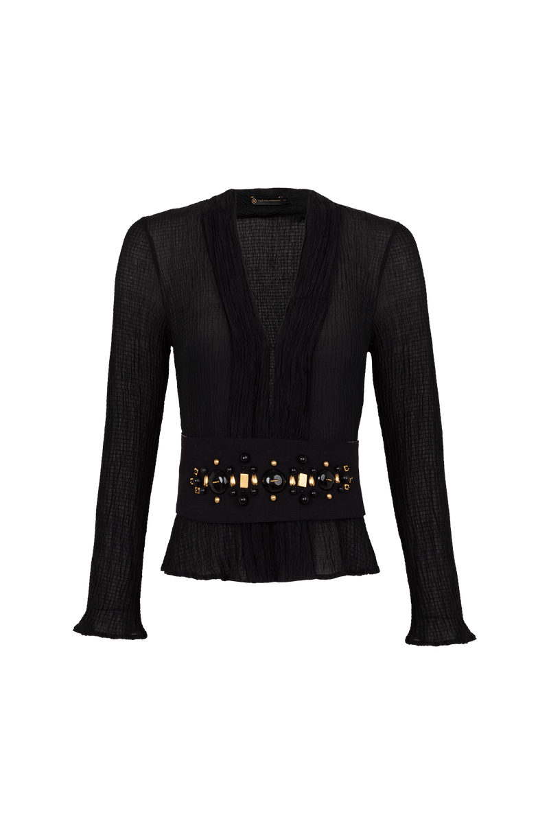 Camisa Manga Longa Tay Detalhe Black