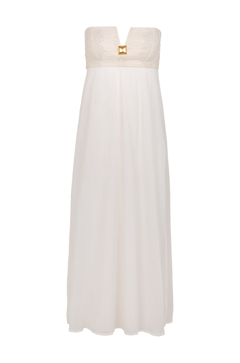 Vestido Longo Lilia Detalhe Natural