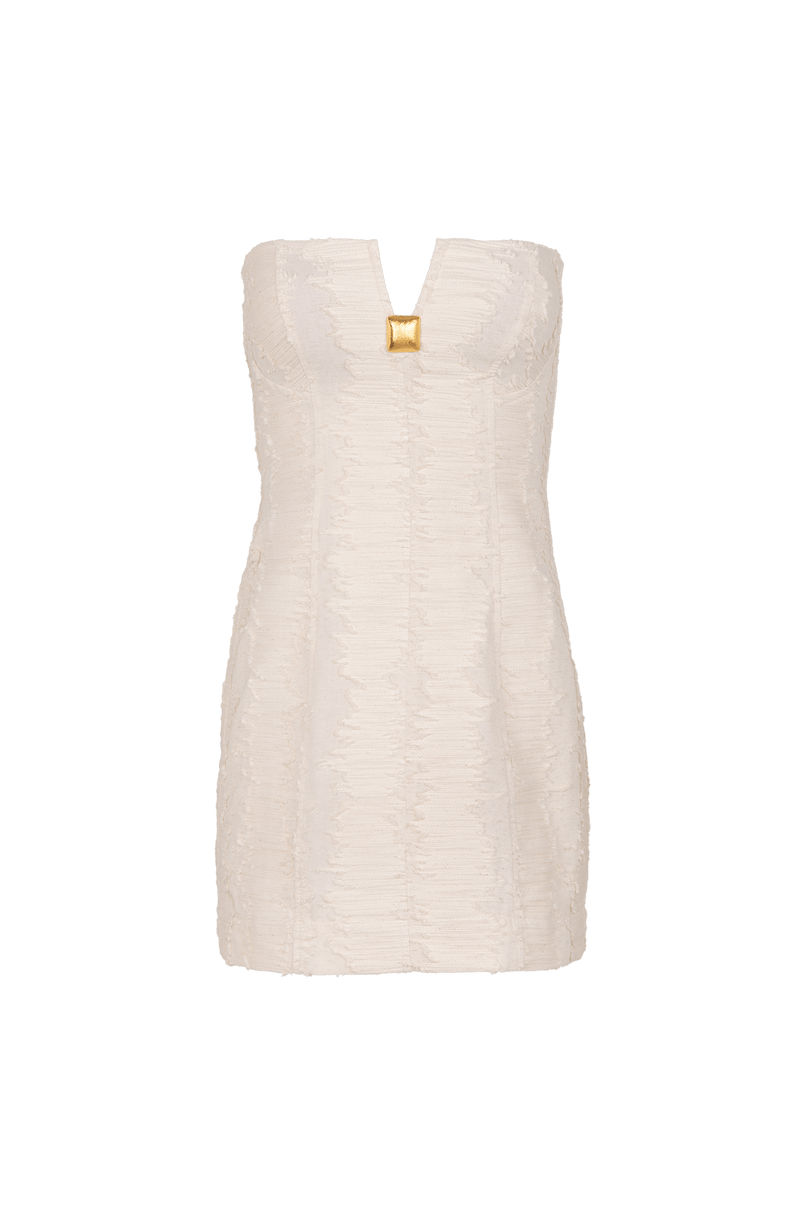 Vestido Curto Lilia Detalhe Natural
