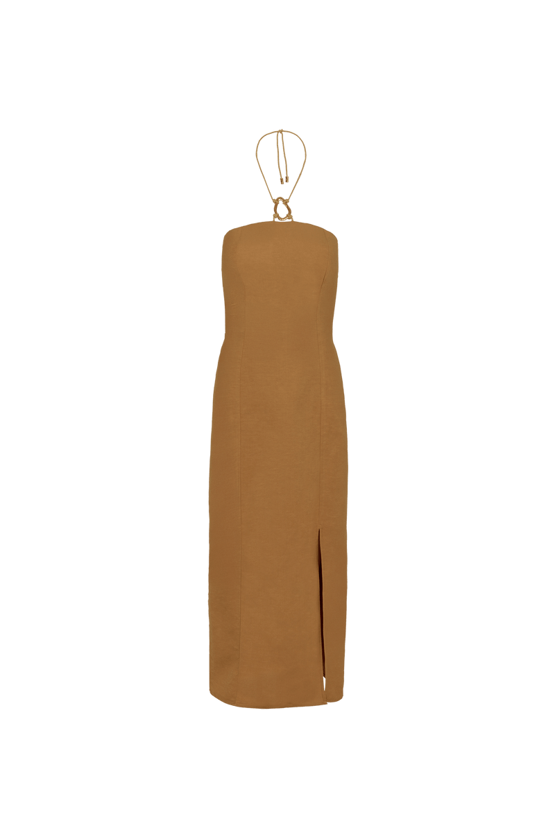 Vestido Midi Amora Detalhe Toffee