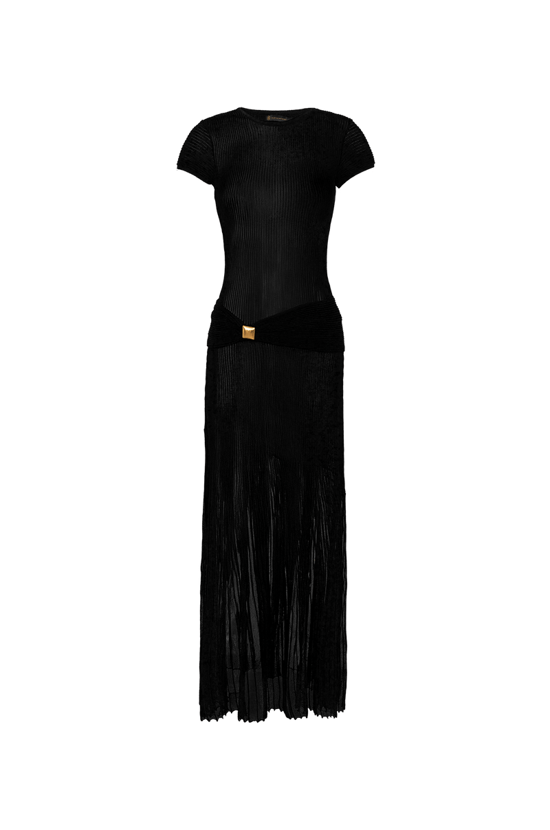 Vestido Longo Elia Tricot Black