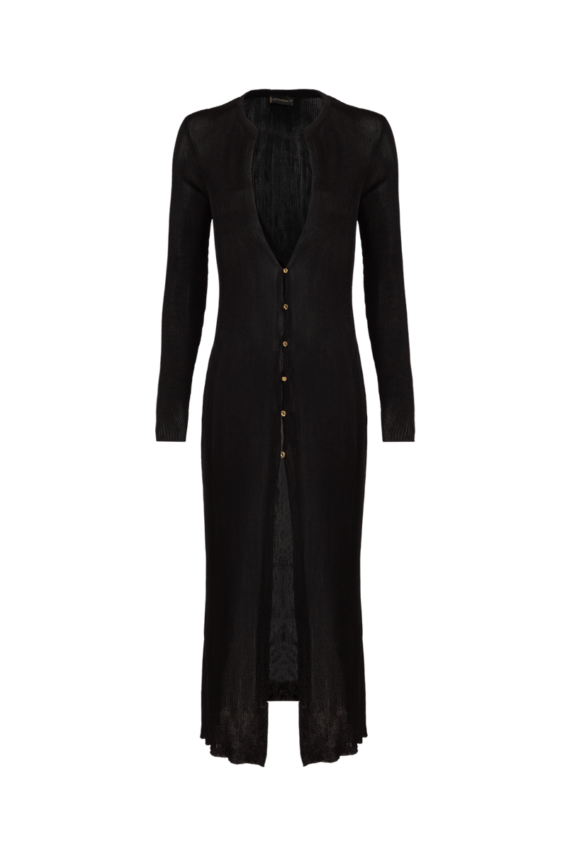 Cardigan Longo Rosie Tricot Black