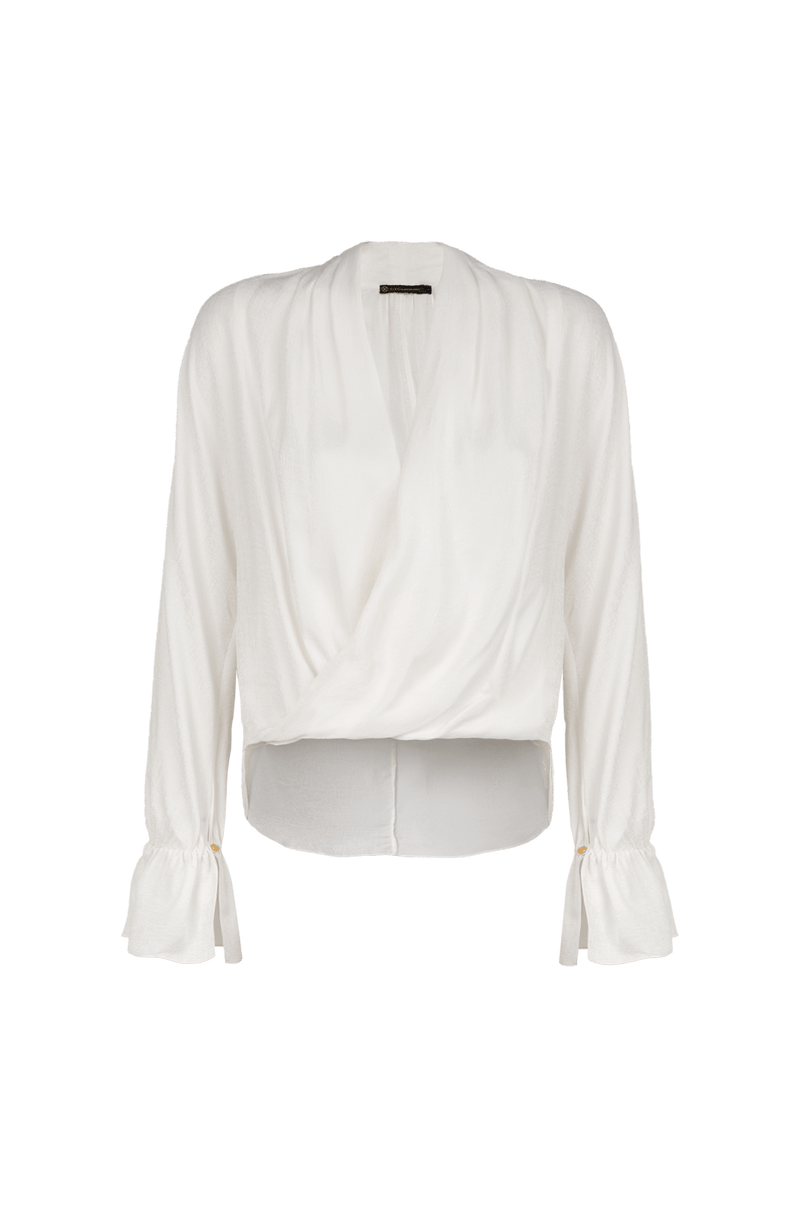 Blusa Manga Longa Rosie Detalhe Off White