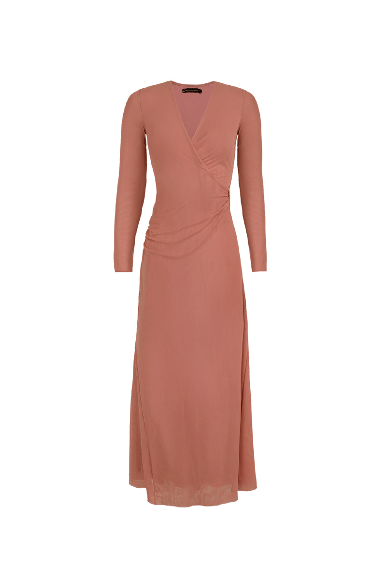 Vestido Manga Longa Ruama Detalhe Duskin