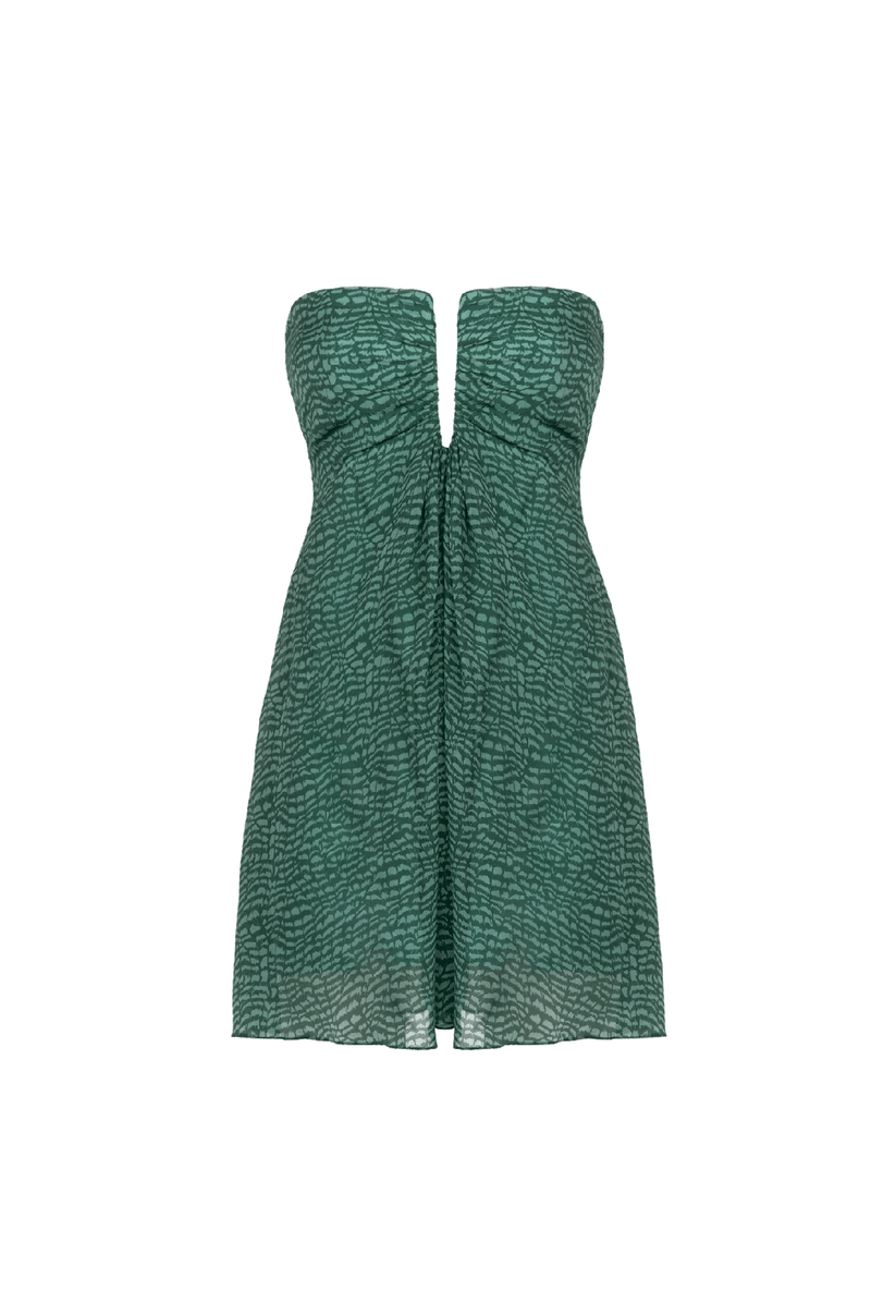 Vestido Curto Fawn Serpent Skin Acqua
