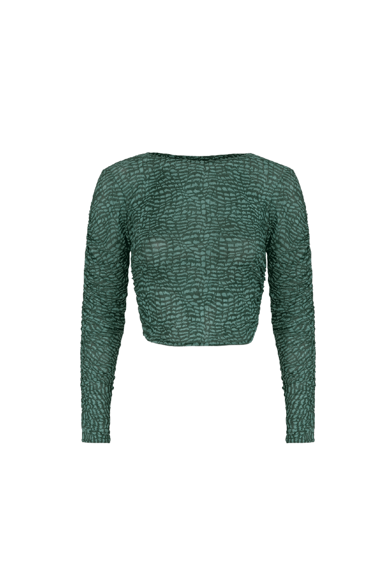 Blusa Manga Longa Mira Serpent Skin Acqua