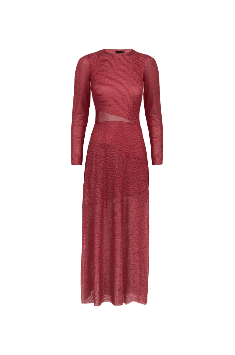 Vestido Longo Nora Serpent Skin Pink