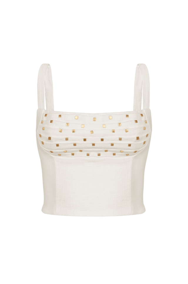 Top Cleo Detalhe Off White