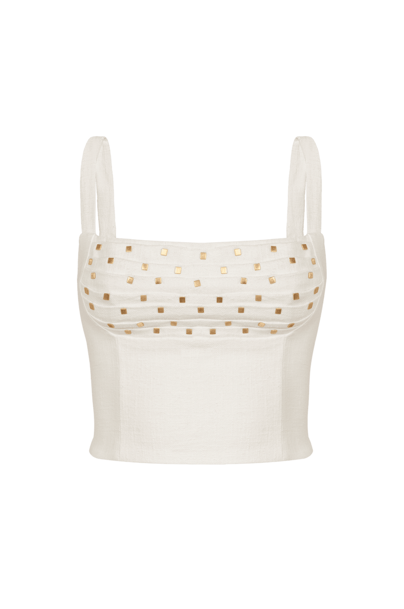 Top Cleo Detalhe Off White