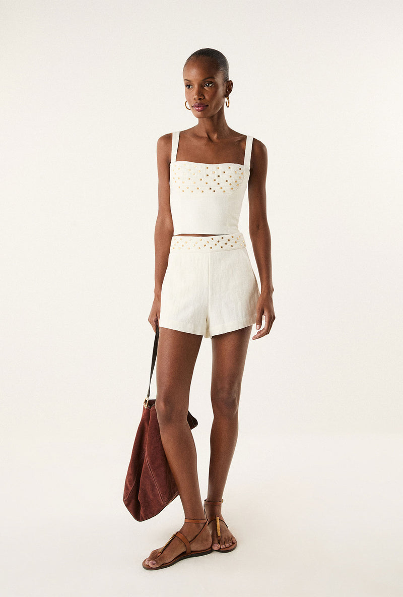 Top Cleo Detalhe Off White