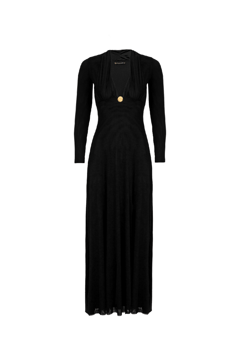 Vestido Manga Longa Etta Detalhe Black