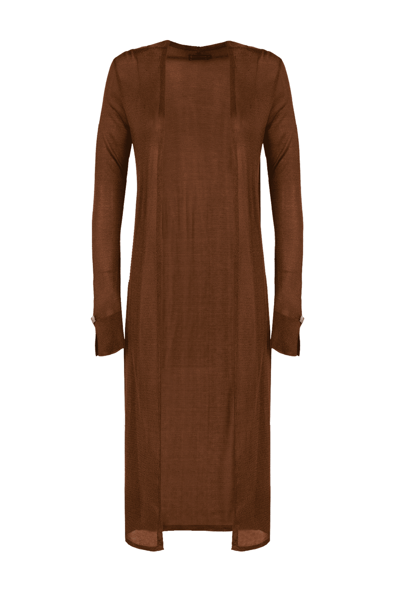 Cardigan Longo Rita Tricot Camel