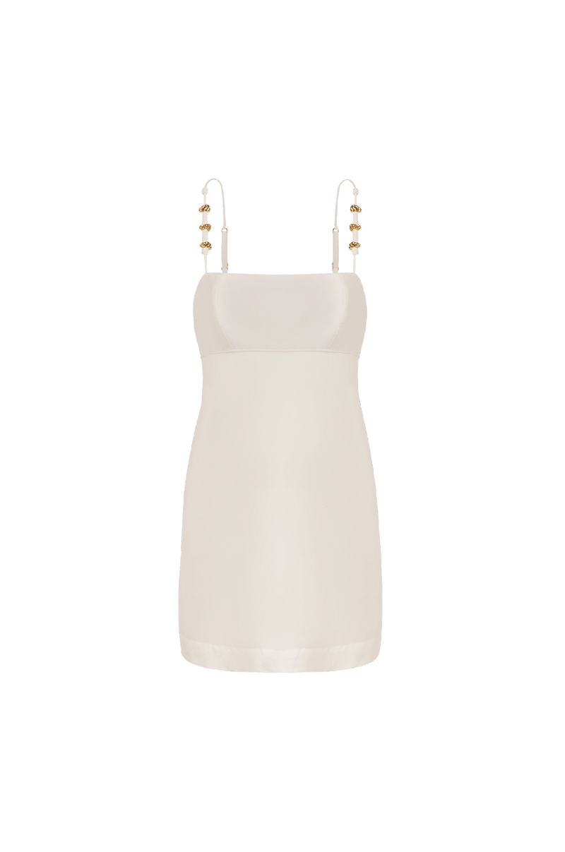 Vestido Curto Antonie Detalhe Off White