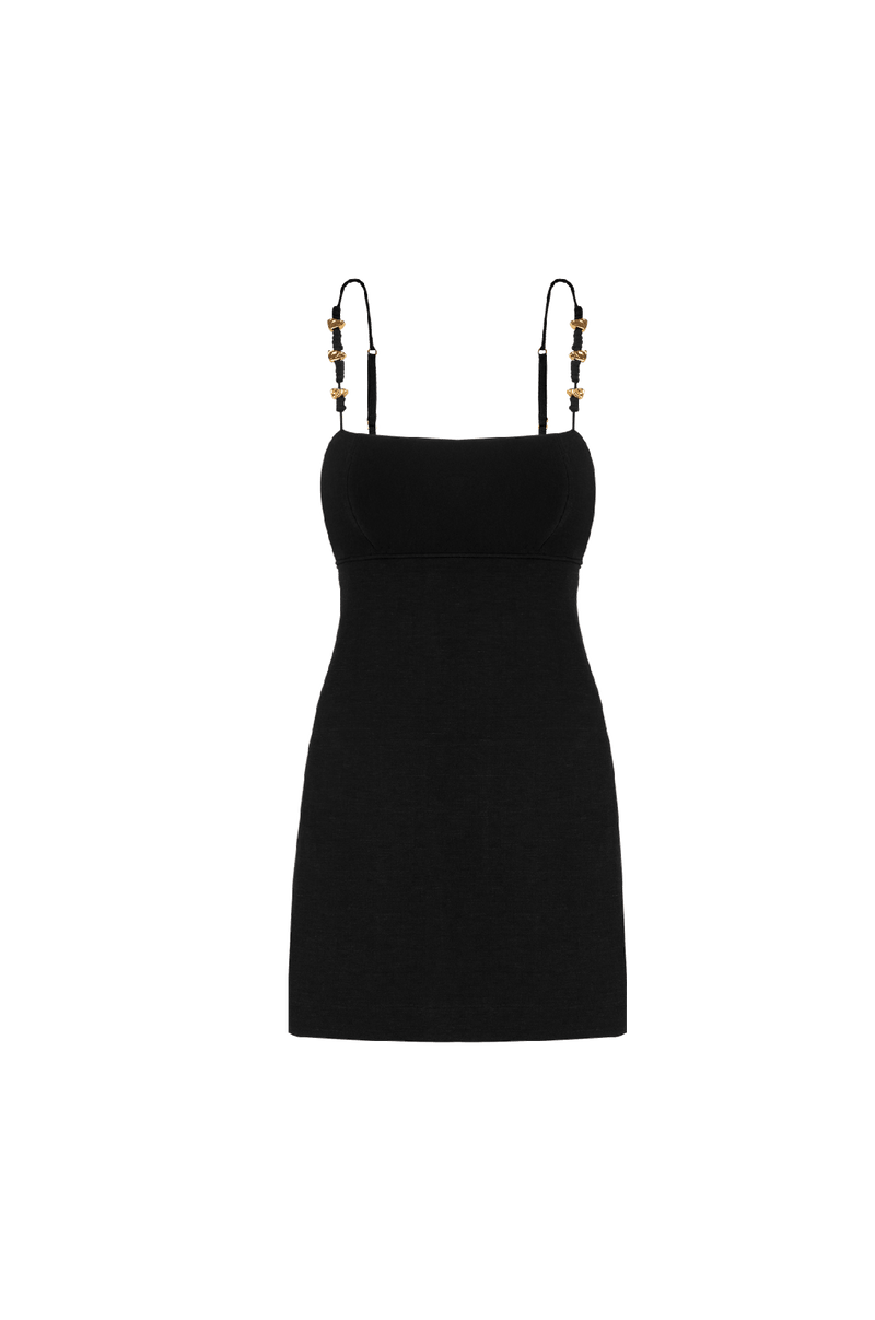 Vestido Curto Antonie Detalhe Black