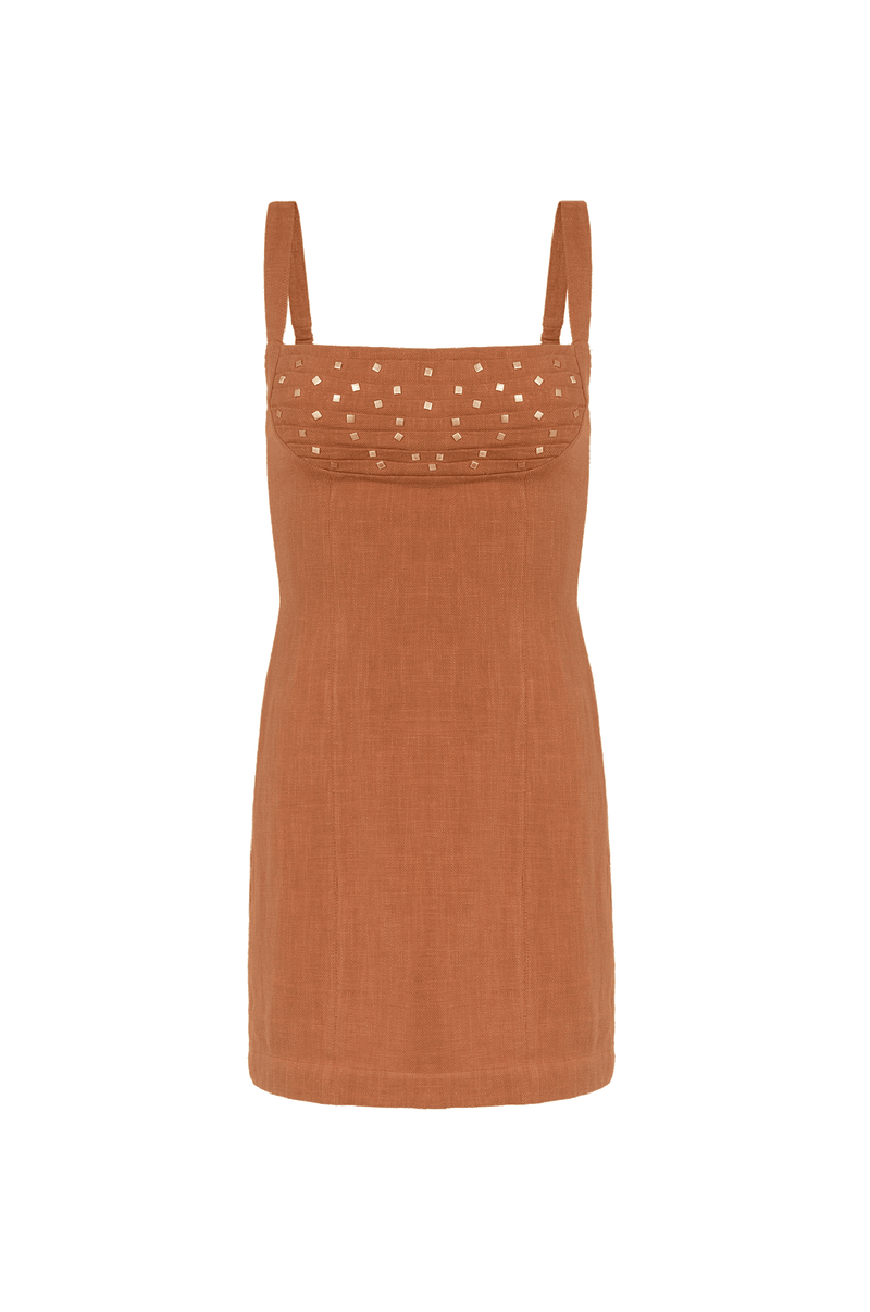Vestido Curto Cleo Detalhe Clay