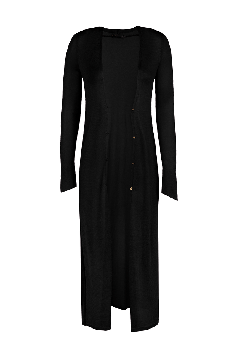 Cardigan Longo Lucia Tricot Black