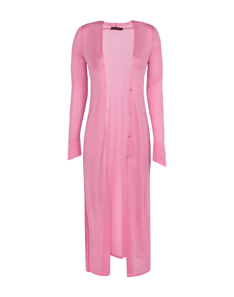 Cardigan Longo Lucia Tricot Wild Rose