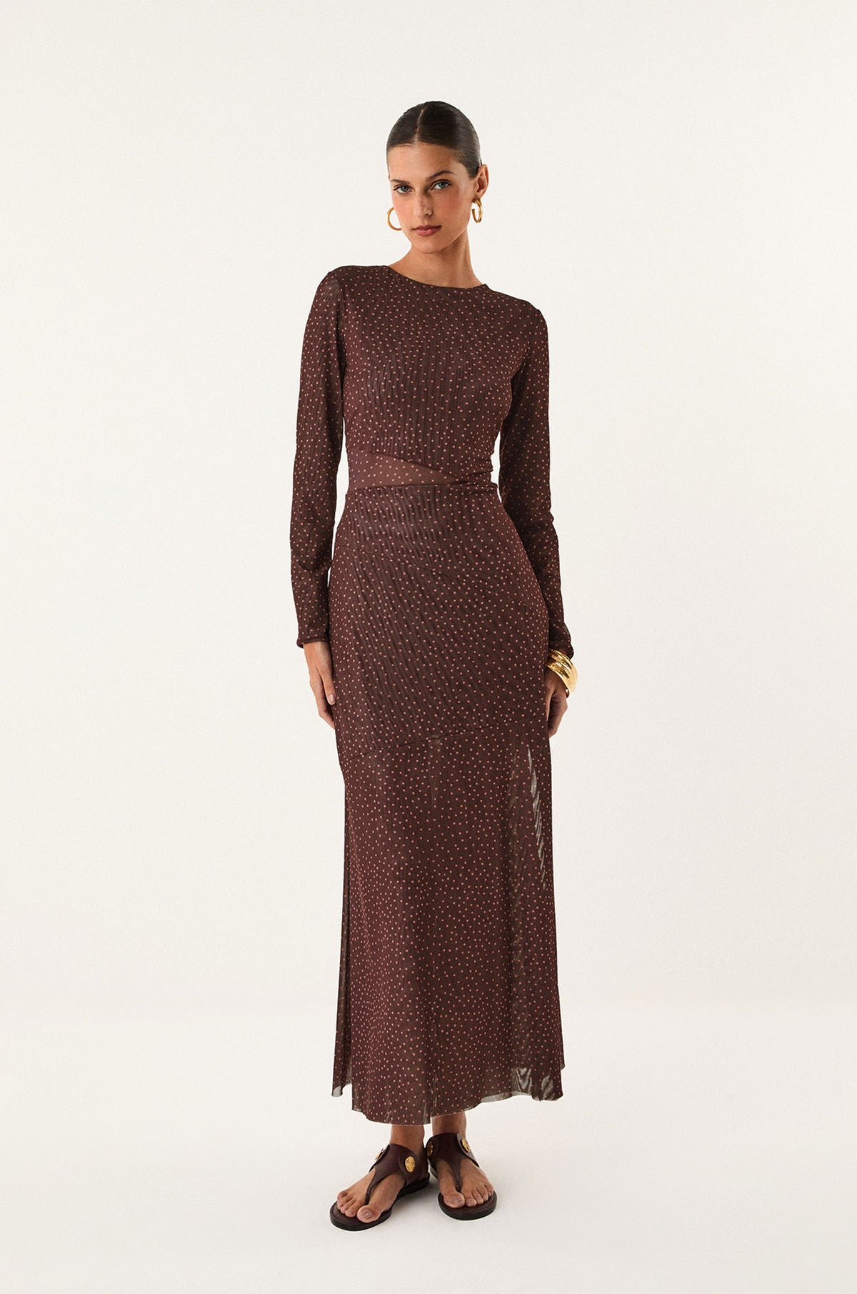 Vestido Longo Nora Berry Dots