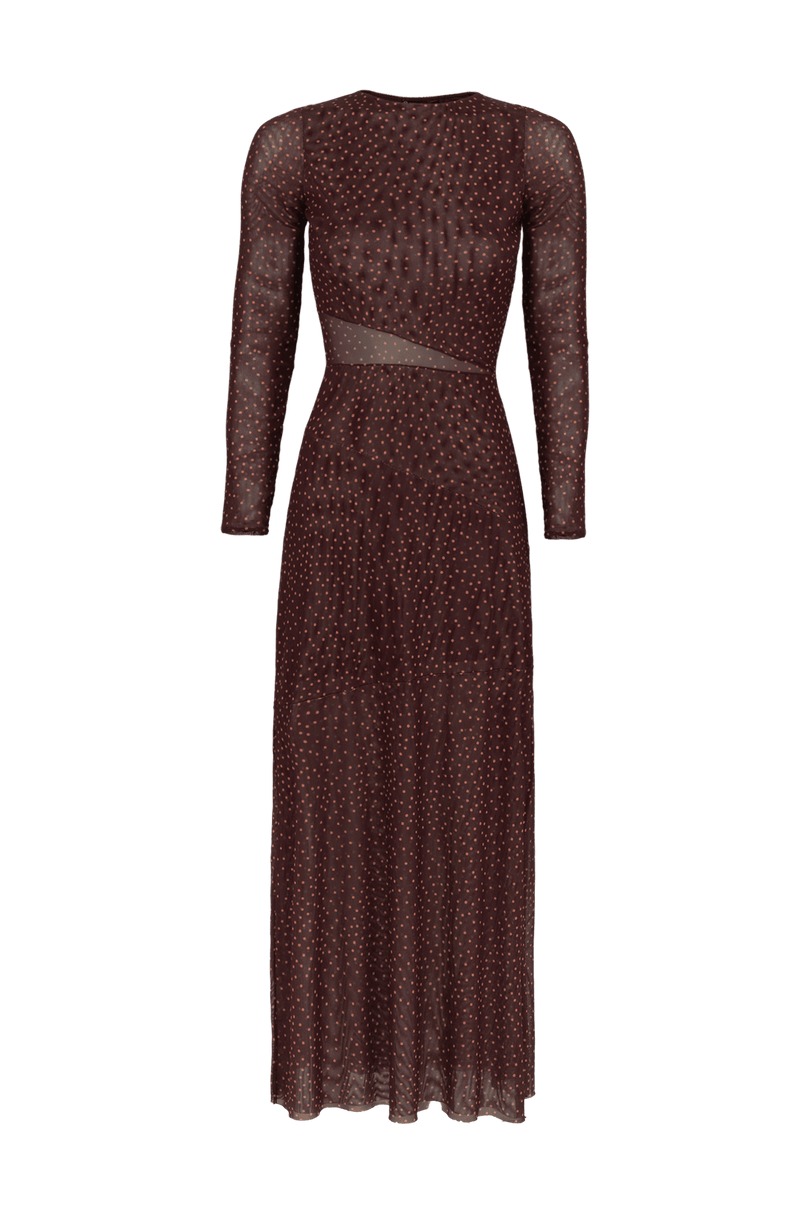 Vestido Longo Nora Berry Dots