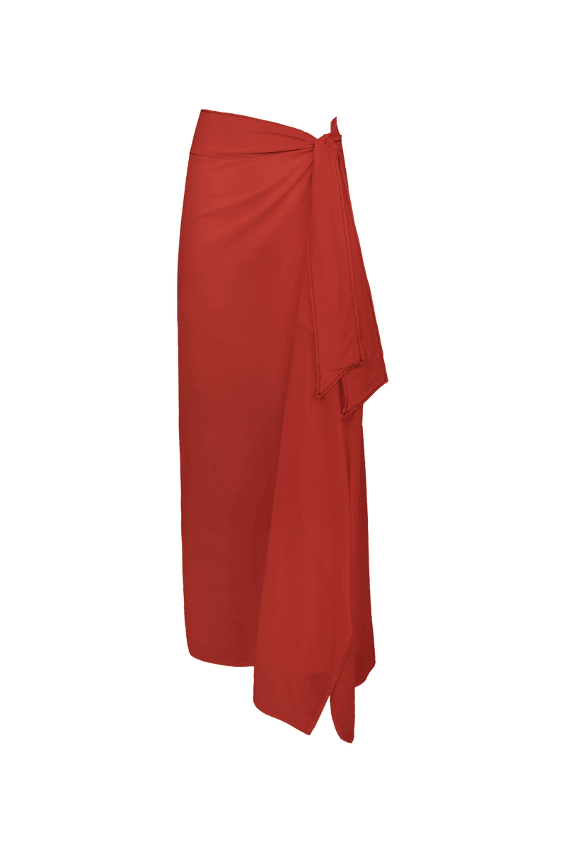 Saia Midi Pareo Paloma Spicy Red