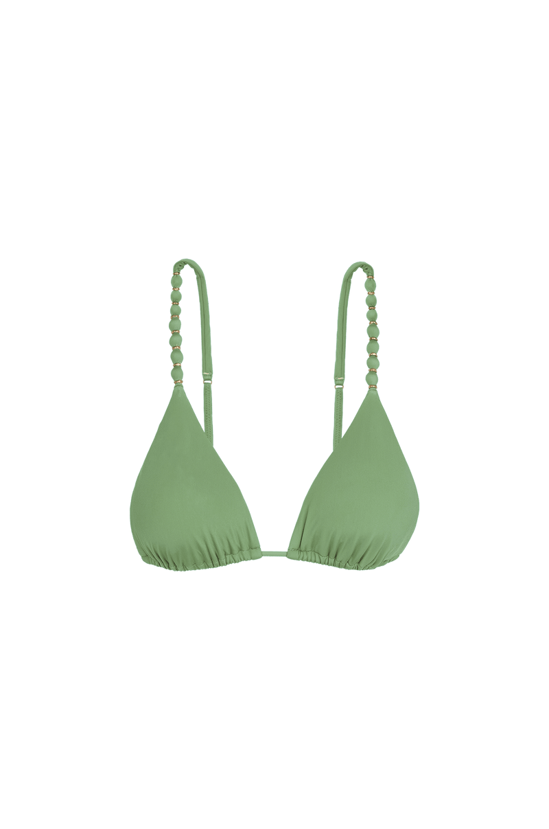 Top Tri Paralelo Beads Sage Green