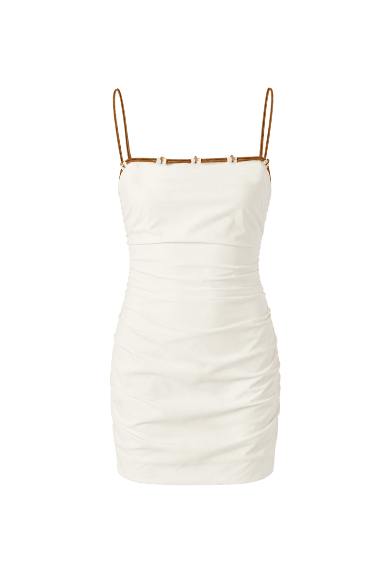Vestido Curto Clarissa Detalhe Off White