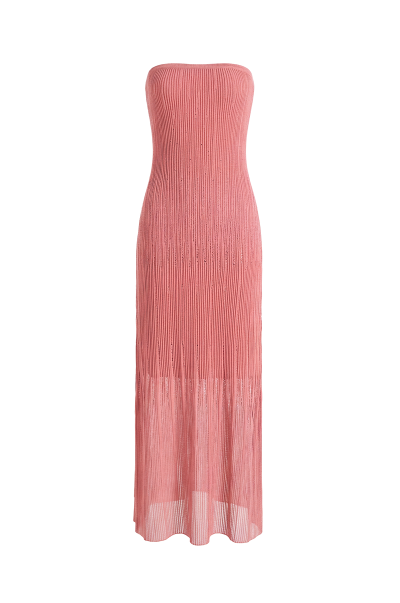 Vestido Longo Marcia Tricot Antique Rose