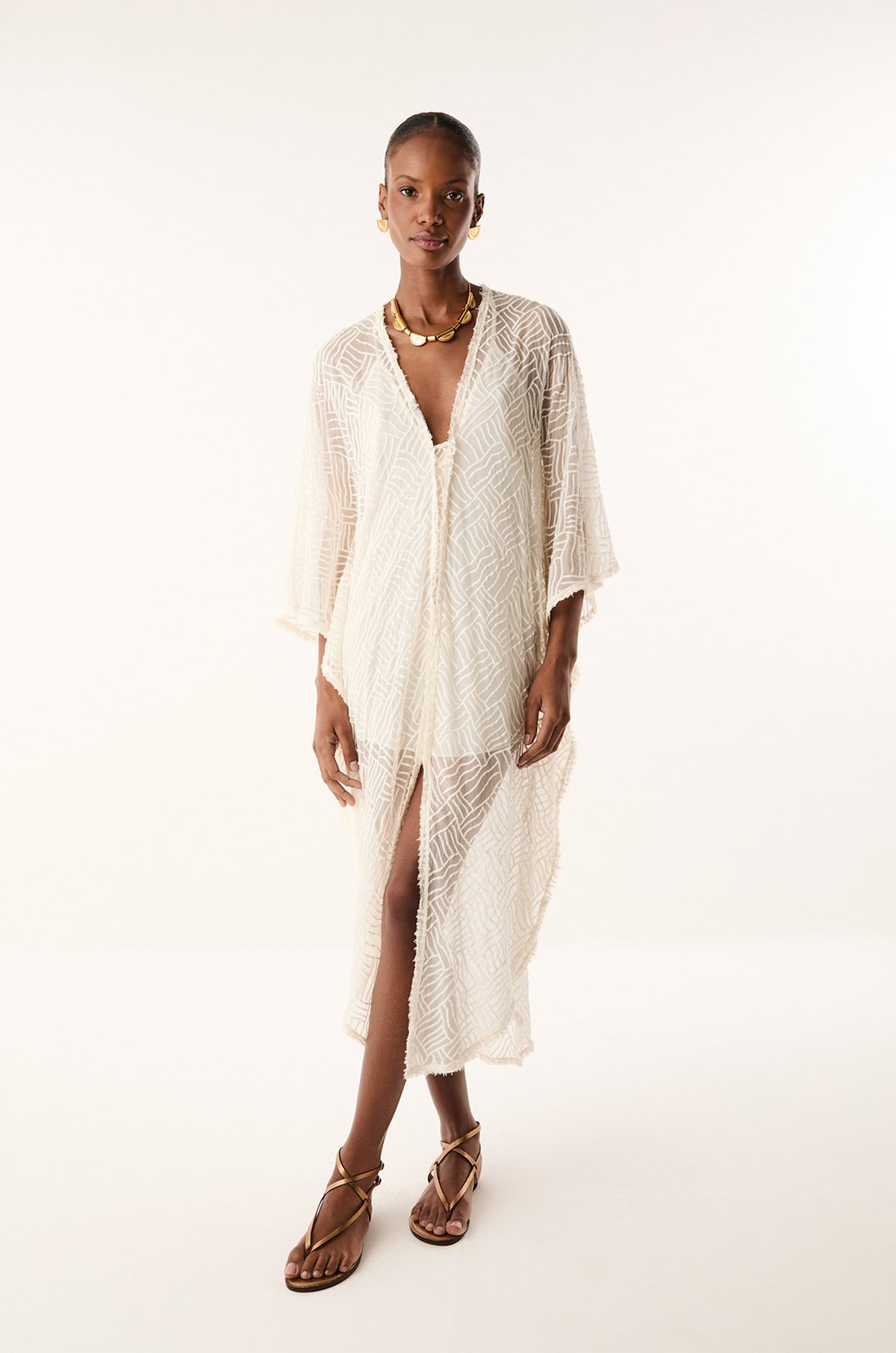 Caftan Longo Laiza Off White