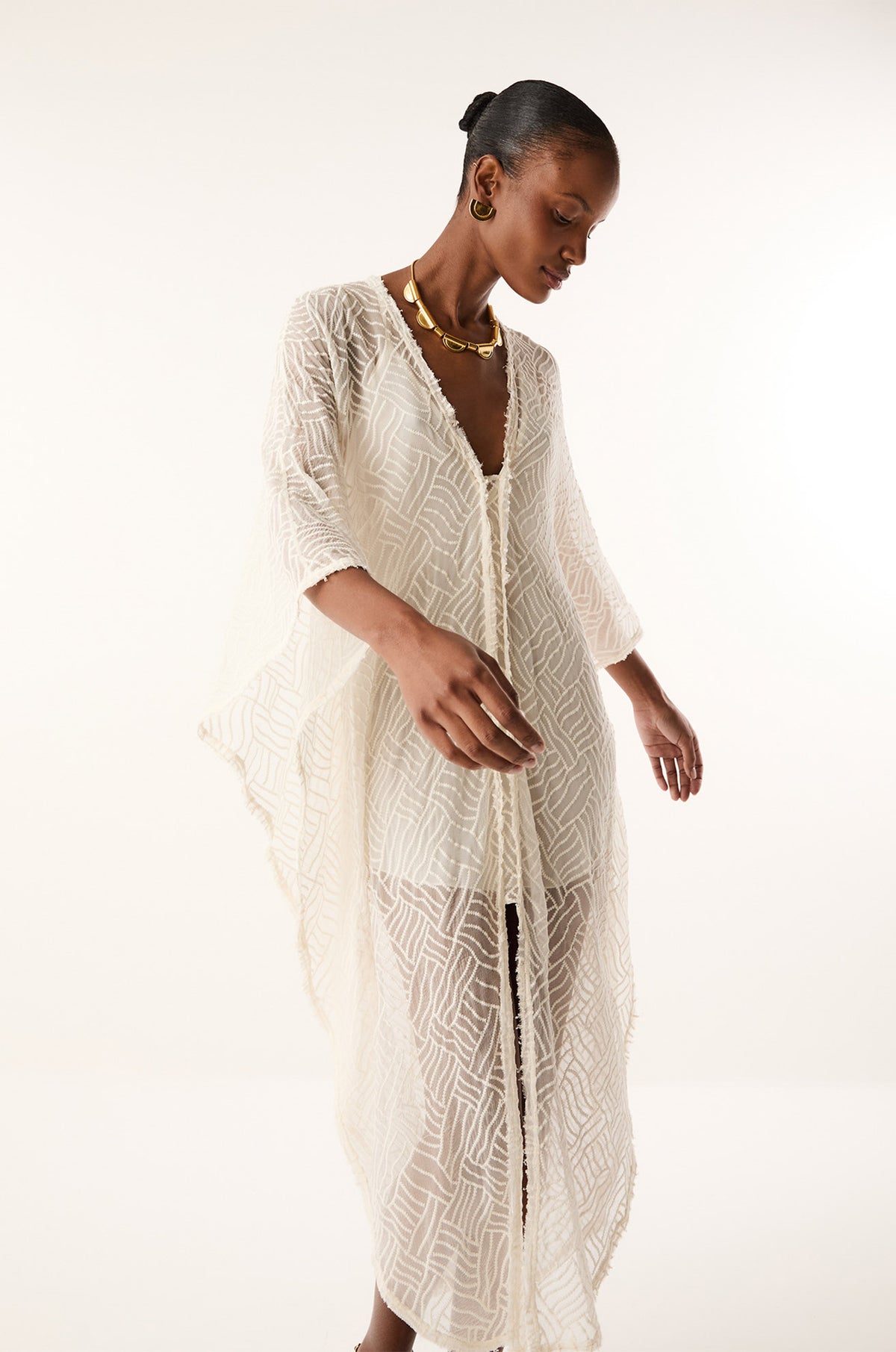 Caftan Longo Laiza Off White
