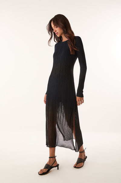 Vestido Longo Adria Tricot Abyssal Blue