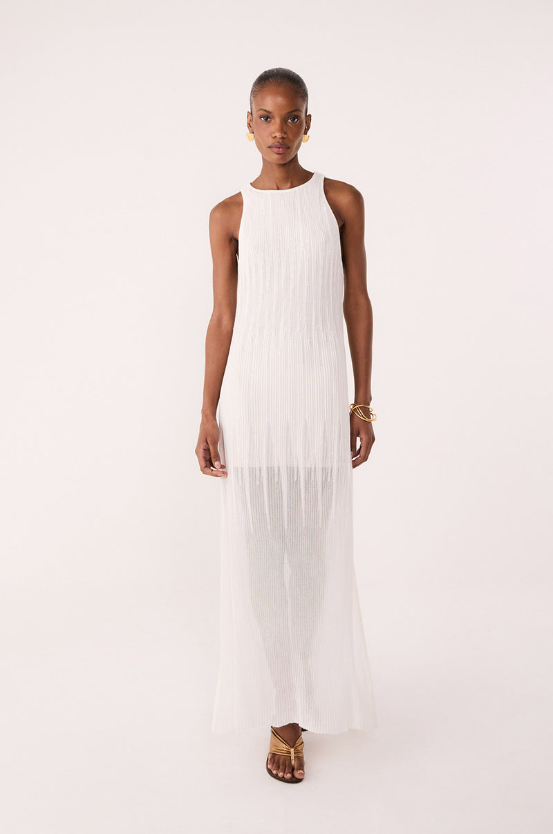 Vestido Longo Amara Tricot Off White