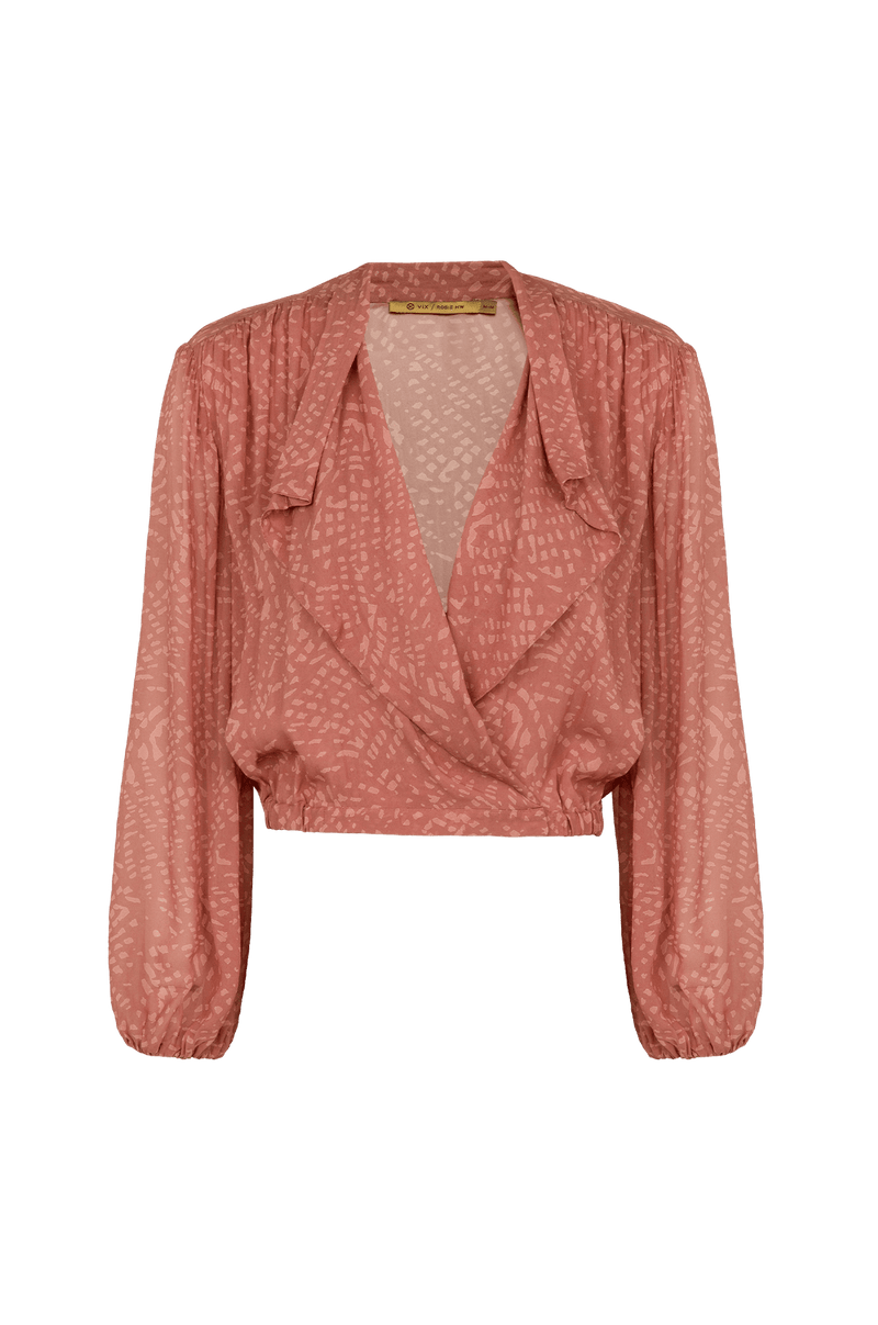 Blusa Manga Longa Devon Ocean Mesh Rose