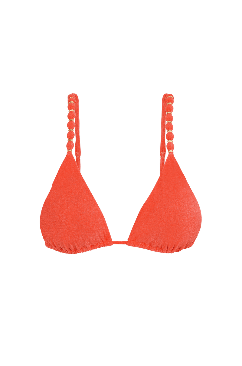 Top Tri Paralelo Beads Tomato