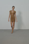Vestido Curto Amada Detalhe Driftwood
